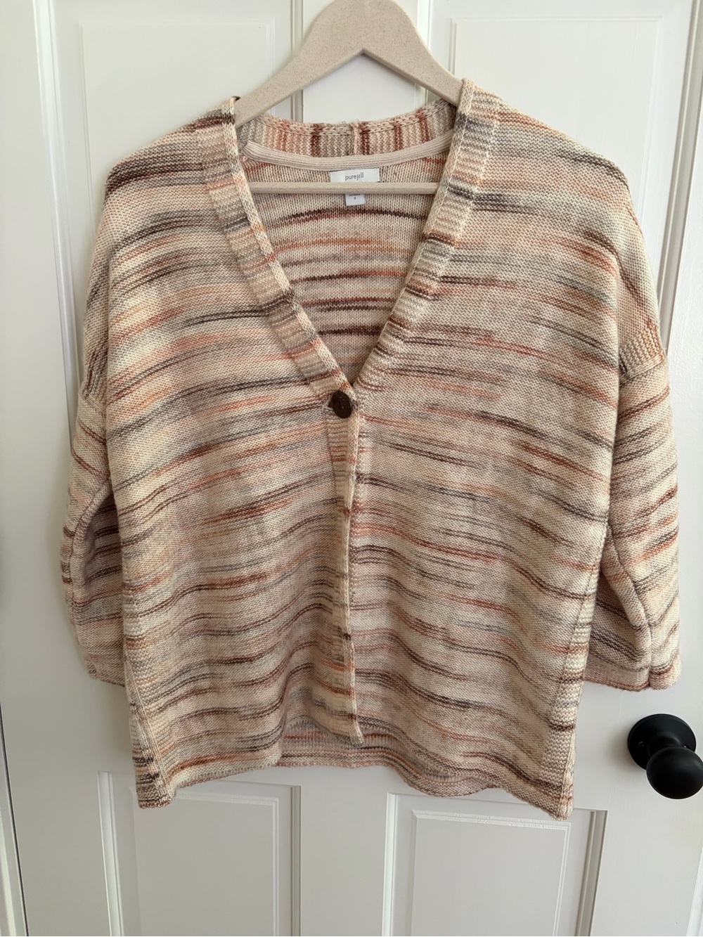 J. Jill Pure Jill Space Dyed Cotton Blend Cardigan Kimono. Small  EUC